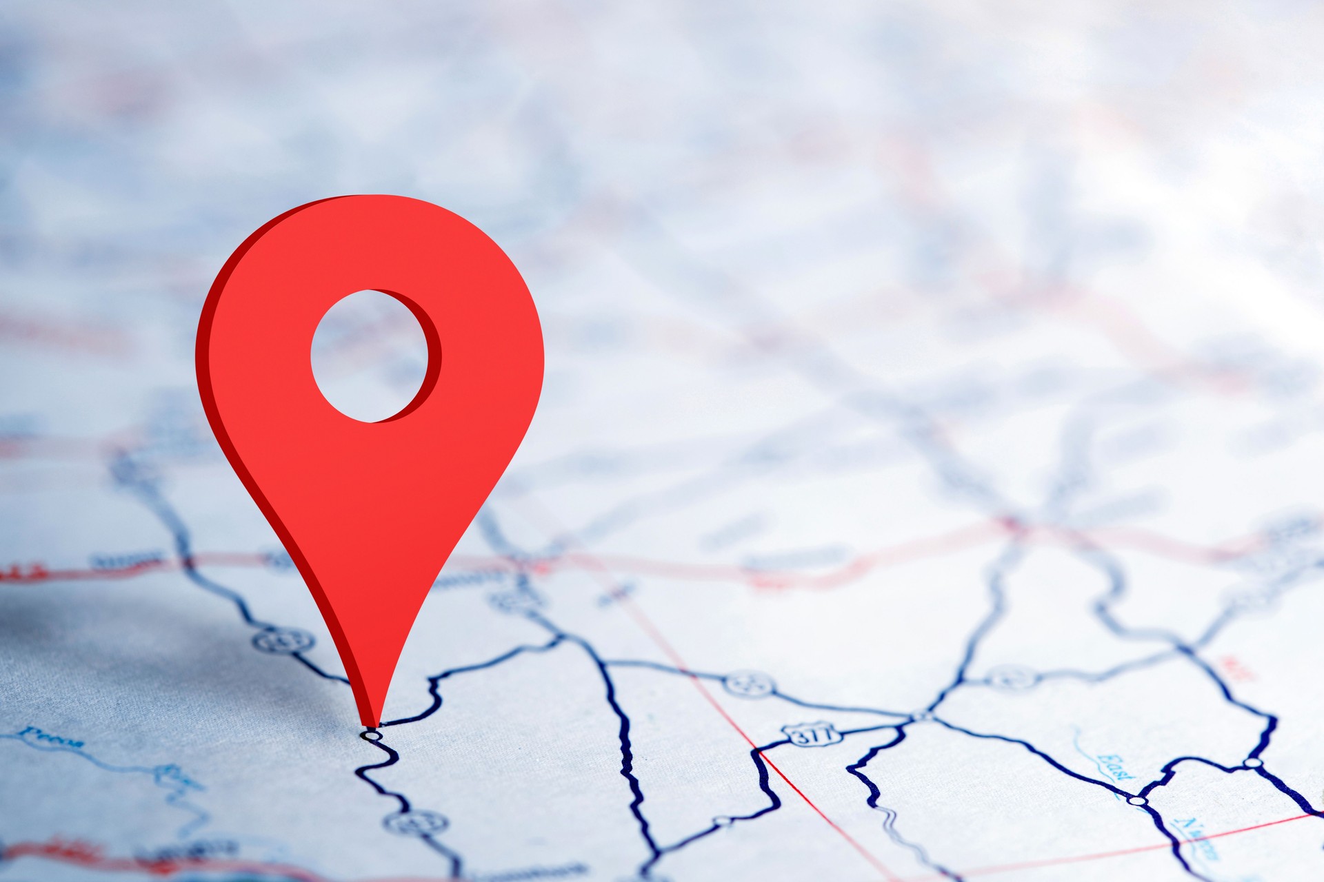 Map Pin Icon On A Road Map